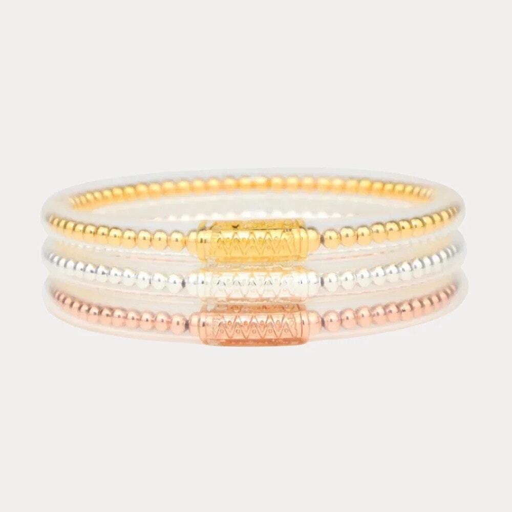 Budhagirl BIBI All Weather Bangles (Set of 3) Serenity Prayer NWT Medium